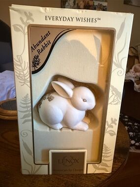 Lenox White Porcelain Abundant Rabbit Figurine